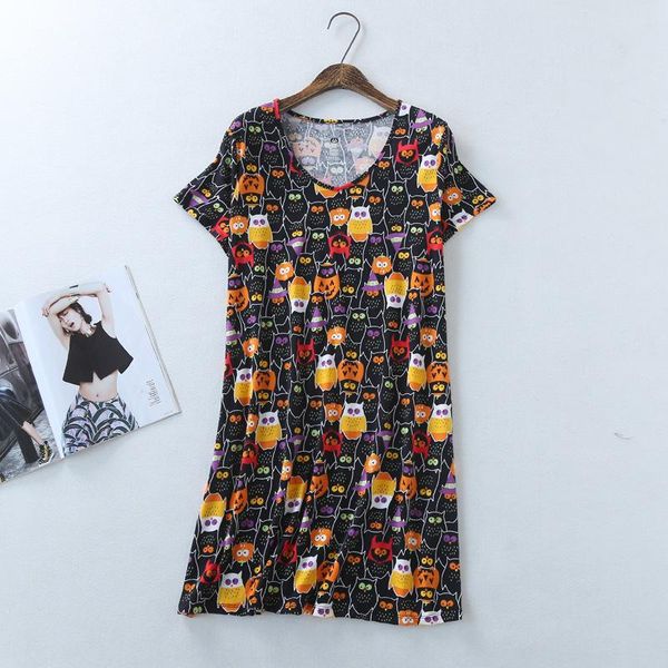 women's sleepwear o-neck cute nightgown sleep dress print female home wear cotton summer nightwear nightdress short bathrobe gown, Black;red
women's sleepwear o-neck cute nightgown sleep dress print female home wear cotton summer nightwear nightdress short bathrobe gown, Black;red