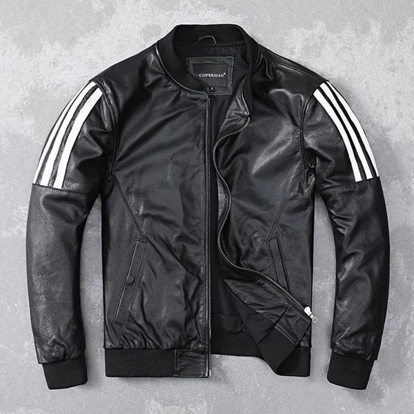 men's leather & faux genuine jacket 100% cowhide factory sale spring autumn male boy, Black
men's leather & faux genuine jacket 100% cowhide factory sale spring autumn male boy, Black