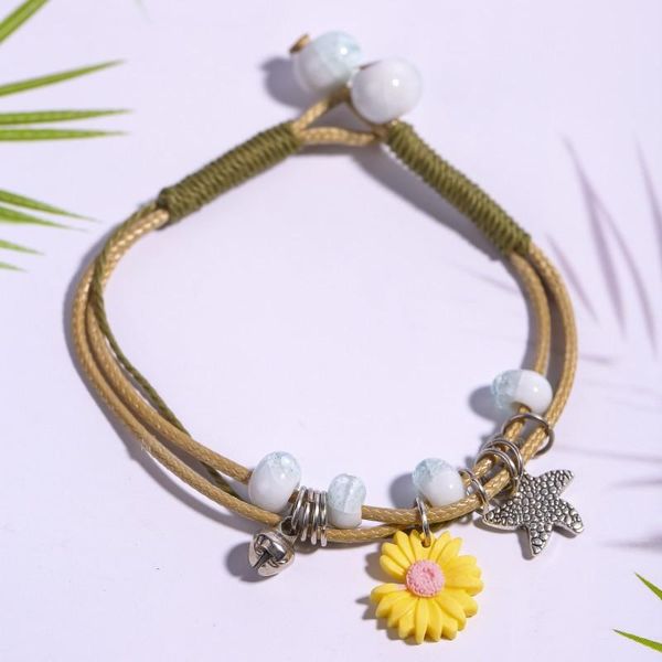 link, chain simple hand-woven ceramic pendant multicolor cartoons small daisy couple bracelets girl jewelry girlfriend gift women bracelet, Black
link, chain simple hand-woven ceramic pendant multicolor cartoons small daisy couple bracelets girl jewelry girlfriend gift women bracelet, Black