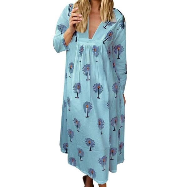 maternity dresses personality summer and autumn comfortable cool loose large size dress v-neck printed long women, White
maternity dresses personality summer and autumn comfortable cool loose large size dress v-neck printed long women, White