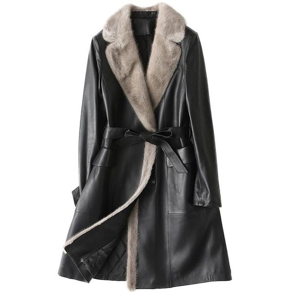 women's leather & faux size m-2xl collar 100% sheepskin padded jacket fashion genuine coat warm outwear for women ladies, Black
women's leather & faux size m-2xl collar 100% sheepskin padded jacket fashion genuine coat warm outwear for women ladies, Black