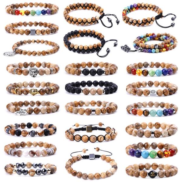 beaded, strands natural stone strand bracelets for women men punk multicolor hematitem lava picture jaspers chakra healing reiki, Black
beaded, strands natural stone strand bracelets for women men punk multicolor hematitem lava picture jaspers chakra healing reiki, Black