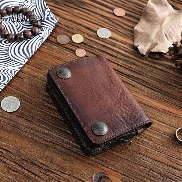 vintage handmade genuine leather wallet for men short bifold zipper wallets card purse with coin pocket, Red;black
vintage handmade genuine leather wallet for men short bifold zipper wallets card purse with coin pocket, Red;black