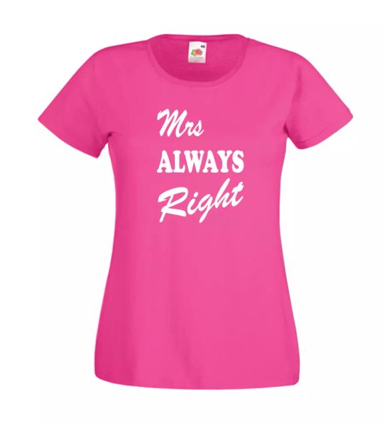 mrs always right xmas gift idea men women t shirts multi-color s-2xl, White;black
mrs always right xmas gift idea men women t shirts multi-color s-2xl, White;black