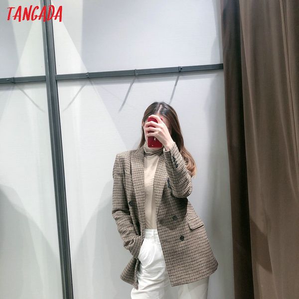 women's suits & blazers tangada women stick winter double breasted suit jacket office ladies vintage plaid blazer pockets work wear 3h, White;black
women's suits & blazers tangada women stick winter double breasted suit jacket office ladies vintage plaid blazer pockets work wear 3h, White;black