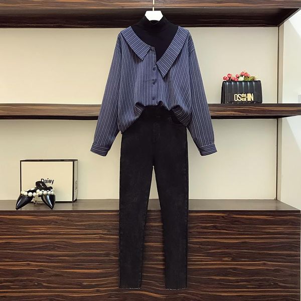 women's two piece pants 2021 summer women vintage two-piece set navy blue loose stripe printing shirt elastic high waist casual trouser, White
women's two piece pants 2021 summer women vintage two-piece set navy blue loose stripe printing shirt elastic high waist casual trouser, White