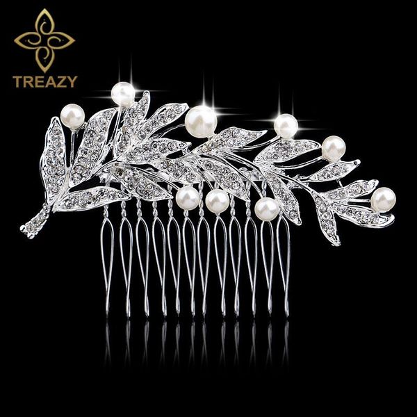 hair clips & barrettes treazy silver color crystal rhinetsone pearls leaf branch bridal combs women jewelry brides wedding accessories, Golden;silver
hair clips & barrettes treazy silver color crystal rhinetsone pearls leaf branch bridal combs women jewelry brides wedding accessories, Golden;silver