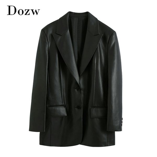 streetwear black pu faux leather blazer women loose single breasted blazers coat fashion long sleeve jacket with pockets 210515, White;black
streetwear black pu faux leather blazer women loose single breasted blazers coat fashion long sleeve jacket with pockets 210515, White;black