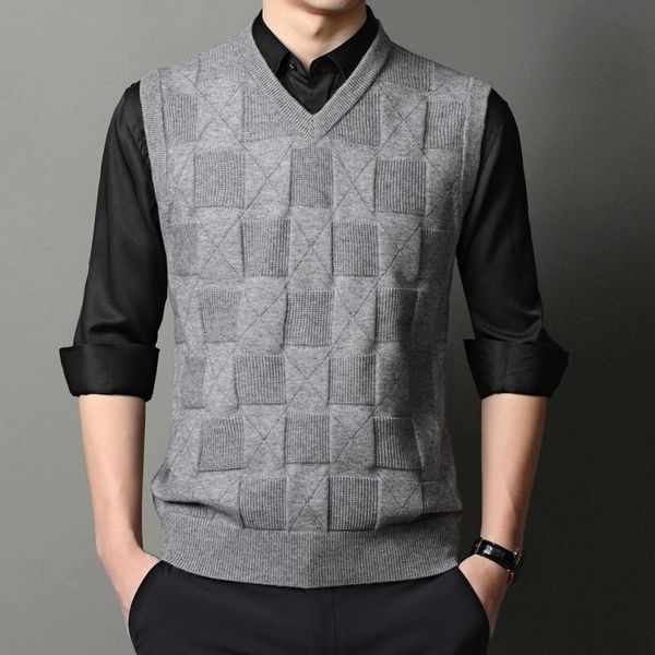 men's vests mens clothing jacquard v neck casual knit vest male sweater men pullover knitted sleeveless, Black;white
men's vests mens clothing jacquard v neck casual knit vest male sweater men pullover knitted sleeveless, Black;white