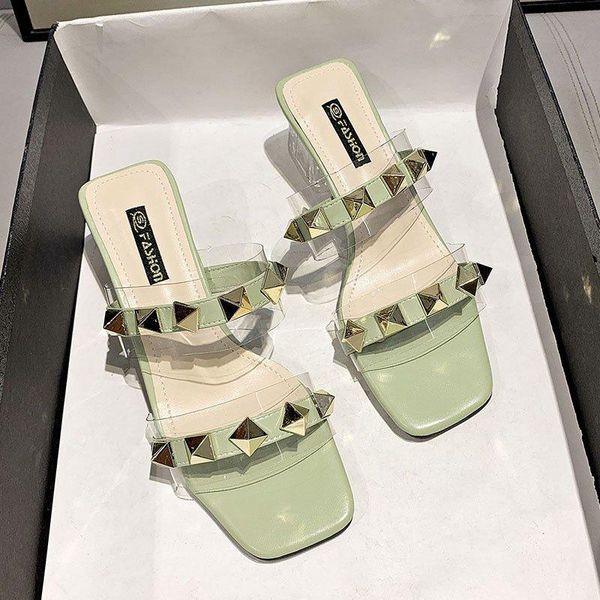 women mid heel sandals crystal clear heels summer peep toe ladies pvc metal rivets shoes sandalias de verano para mujer, Black
women mid heel sandals crystal clear heels summer peep toe ladies pvc metal rivets shoes sandalias de verano para mujer, Black