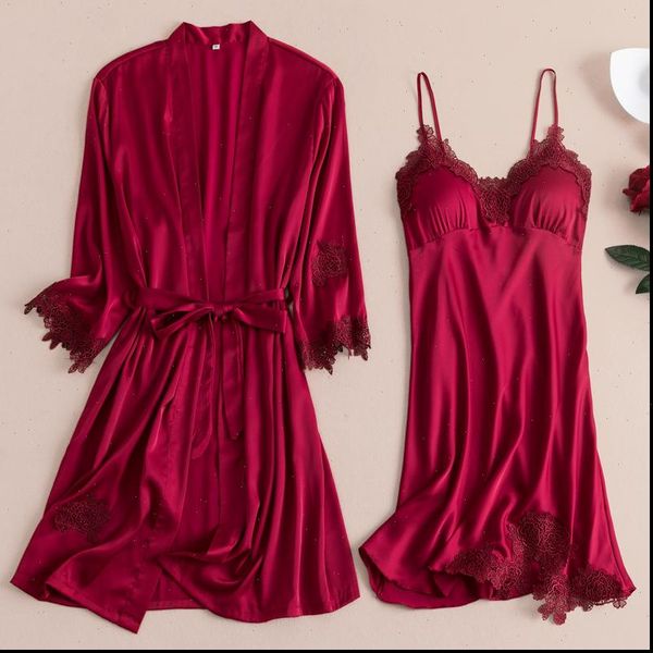 satin kimono bathrobe robe womens sleepwears nightwear 2pcs soft sleep set spring night wear intimate lingerie lace homewear, Black;red
satin kimono bathrobe robe womens sleepwears nightwear 2pcs soft sleep set spring night wear intimate lingerie lace homewear, Black;red