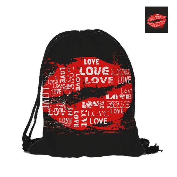 backpack kiss and love drawstring red lips double sided printing polyester pouch backpacks for travel school
backpack kiss and love drawstring red lips double sided printing polyester pouch backpacks for travel school