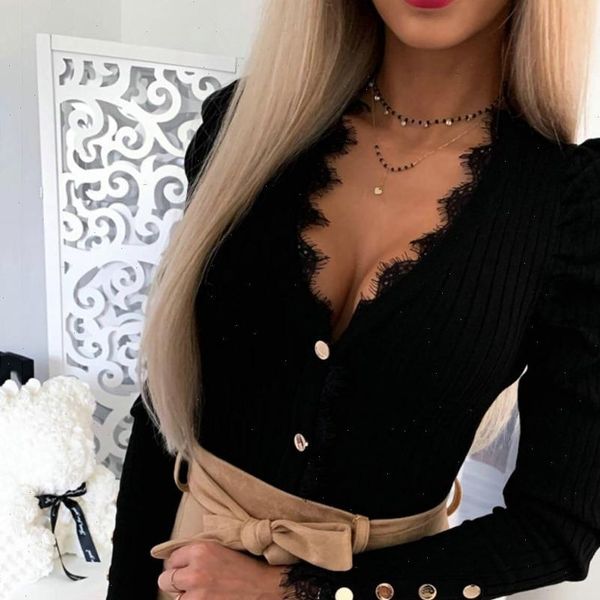 womens blouses knited blouse tight basic autumn and winter fashion lace long sleeve v neck shirts casual mujer, White
womens blouses knited blouse tight basic autumn and winter fashion lace long sleeve v neck shirts casual mujer, White