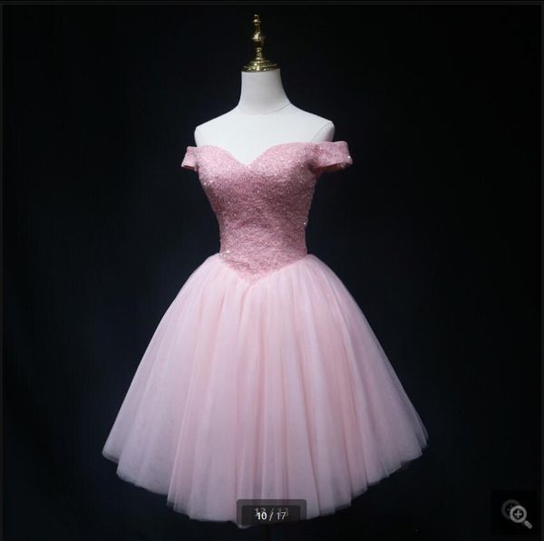 2021 real picture pink tulle heavily beading sequins prom dresses short knee length informal v neckline gorgeous party dress petite girl, Black
2021 real picture pink tulle heavily beading sequins prom dresses short knee length informal v neckline gorgeous party dress petite girl, Black