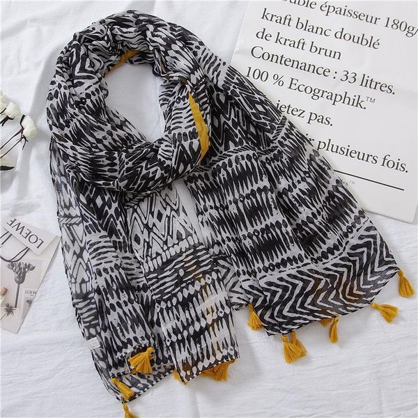 scarves silk gauze scarf women's spring and summer cotton linen shawl black yellow corrugated print travel, Blue;gray
scarves silk gauze scarf women's spring and summer cotton linen shawl black yellow corrugated print travel, Blue;gray