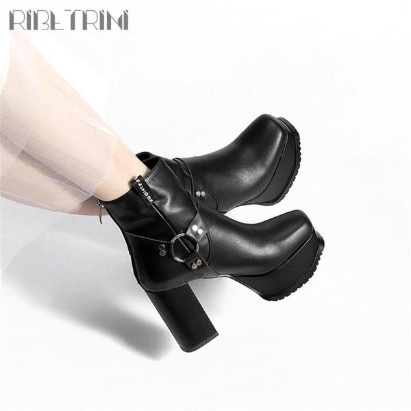 boots ribetrini real leather quality brand designer fashion elegant zipper platform goth women metal buckle party shoes woman, Black
boots ribetrini real leather quality brand designer fashion elegant zipper platform goth women metal buckle party shoes woman, Black