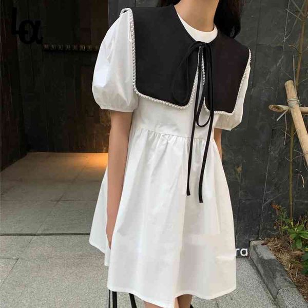 summer women's puff sleeve solid dress elegent sailor collar midi high waist a-line korean fairy vestidos 210519, Black;gray
summer women's puff sleeve solid dress elegent sailor collar midi high waist a-line korean fairy vestidos 210519, Black;gray