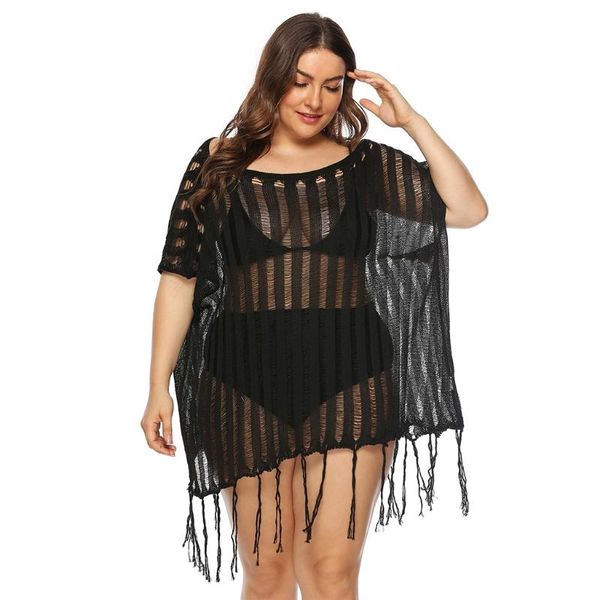 women's swimwear women plus size bathing suit swimsuit cover ups off shoulder hollow out crochet beach dress irregular tassel, White;black 
women's swimwear women plus size bathing suit swimsuit cover ups off shoulder hollow out crochet beach dress irregular tassel, White;black