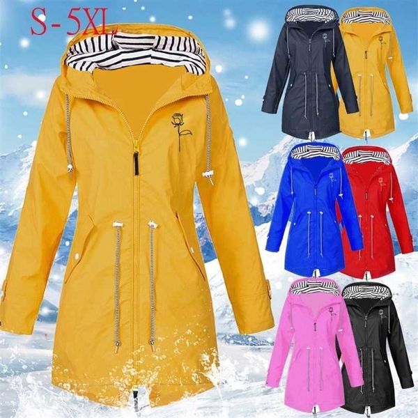 women multicolor waterproof jacket classic long windbreaker raincoat outdoor climbing hooded coat clothes for s-5xl 211014, Black;brown
women multicolor waterproof jacket classic long windbreaker raincoat outdoor climbing hooded coat clothes for s-5xl 211014, Black;brown