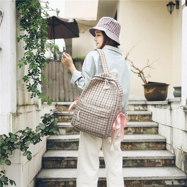 retro small fresh bow tassel female student backpack artistic plaid print outdoor fashion backpack#g30 school bags
retro small fresh bow tassel female student backpack artistic plaid print outdoor fashion backpack#g30 school bags
