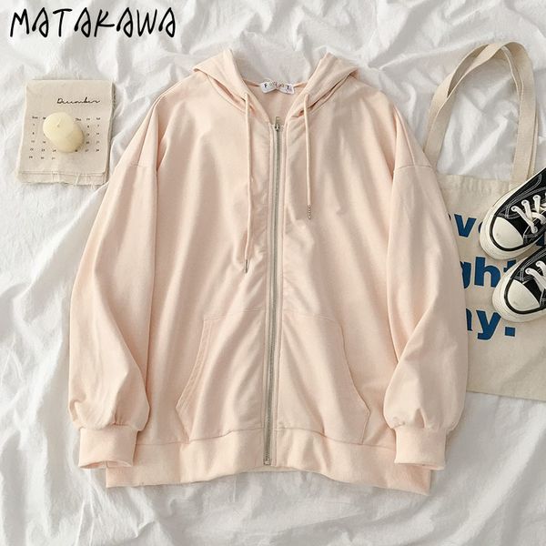 matakawa fashion casual loose solid color sweatshirt women coat autumn simple long sleeve hoodies 210513, Black
matakawa fashion casual loose solid color sweatshirt women coat autumn simple long sleeve hoodies 210513, Black