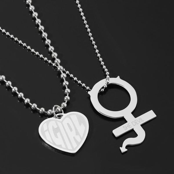 pendant necklaces she devil internet girl cat necklace stainless steel for women gothic streetwear jewelry party accessories, Silver
pendant necklaces she devil internet girl cat necklace stainless steel for women gothic streetwear jewelry party accessories, Silver