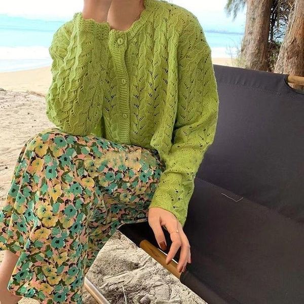 women's knits & tees simple loose casual cardigans women solid hollow out knitted sweater korean style all-match retro fashion sweet el, White
women's knits & tees simple loose casual cardigans women solid hollow out knitted sweater korean style all-match retro fashion sweet el, White
