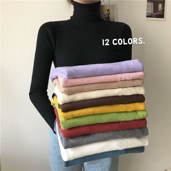 women's knits & tees spring korean turtle neck slim fit sleeved rib knitted sweater knit 1017, White
women's knits & tees spring korean turtle neck slim fit sleeved rib knitted sweater knit 1017, White
