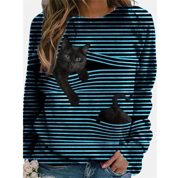 women's t-shirt cute cat catching mouse stripe printed long sleeve t shirt spring autumn o neck loose street trendy ladies tee, White
women's t-shirt cute cat catching mouse stripe printed long sleeve t shirt spring autumn o neck loose street trendy ladies tee, White