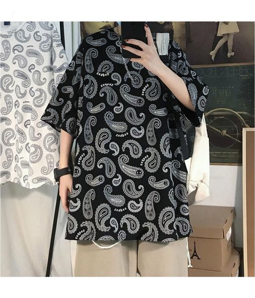 men' tank literary artistic leisure vintage breathable loose paisley shirt men short sleeve hip hop street bandanna t-shirt, White;black
men' tank literary artistic leisure vintage breathable loose paisley shirt men short sleeve hip hop street bandanna t-shirt, White;black