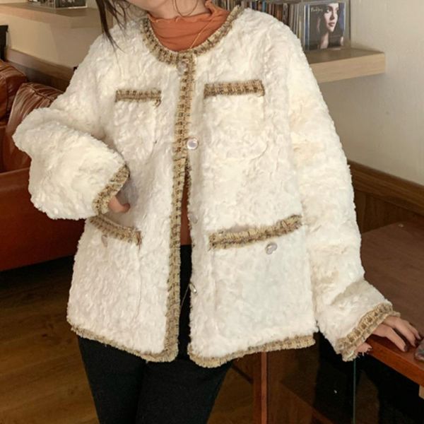women's jackets small fragrant wind plush coat clothing thickened autumn winter 2021 french temperament senior rac, Black;brown
women's jackets small fragrant wind plush coat clothing thickened autumn winter 2021 french temperament senior rac, Black;brown