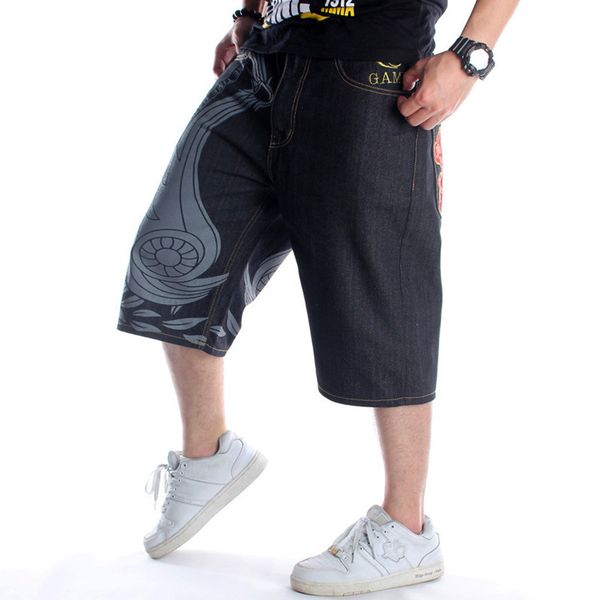 summer trend loose plus size denim shorts men's shorts hip-hop graffiti printed embroidery cropped trousers, White;black
summer trend loose plus size denim shorts men's shorts hip-hop graffiti printed embroidery cropped trousers, White;black