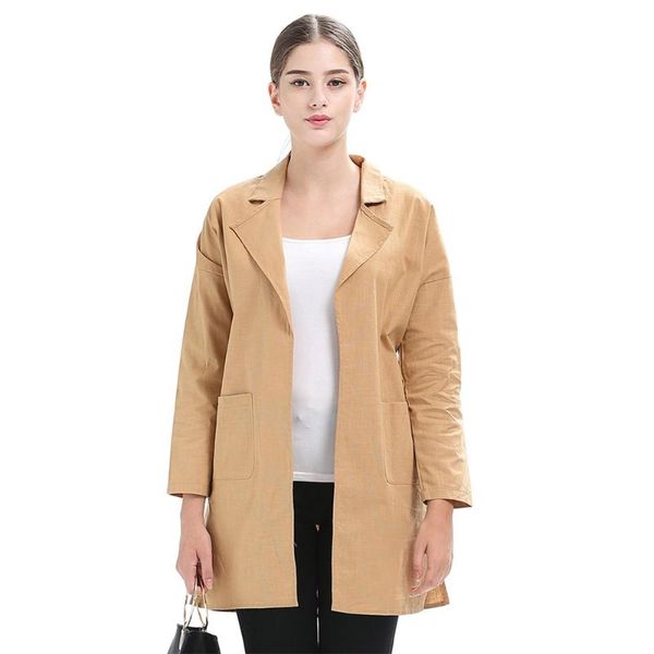 women's jackets cotton turn-down collar long-sleeved casual coat windbreaker solid color thin slim lapel cardigan jacket arrival, Black;brown
women's jackets cotton turn-down collar long-sleeved casual coat windbreaker solid color thin slim lapel cardigan jacket arrival, Black;brown