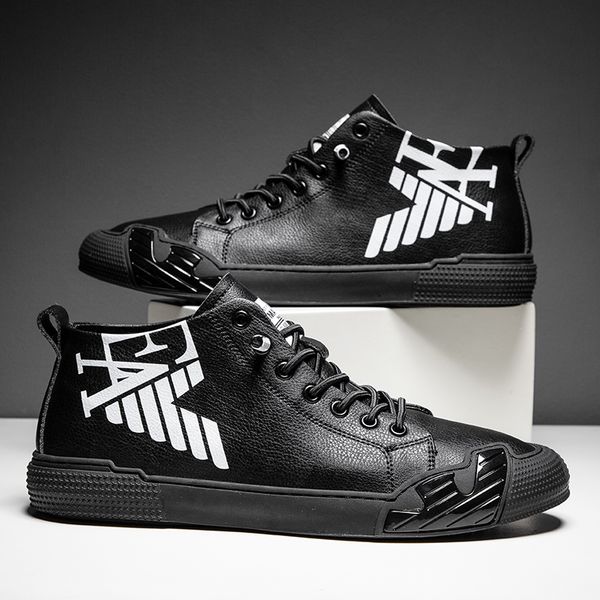 autumn leather black shoes men fashion printed high sneakers for men comfortable elastic flat men casual shoes
autumn leather black shoes men fashion printed high sneakers for men comfortable elastic flat men casual shoes