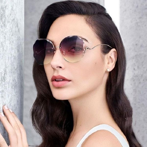 sunglasses fashion rimless women design retro metal sun glasses lady shades uv400 eyewear oculos gafas de sol, White;black
sunglasses fashion rimless women design retro metal sun glasses lady shades uv400 eyewear oculos gafas de sol, White;black