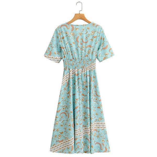 skirts refreshing sweet blue printed v-neck short sleeve dress women's new elastic waist slim single breasted chic female dresses, Black
skirts refreshing sweet blue printed v-neck short sleeve dress women's new elastic waist slim single breasted chic female dresses, Black