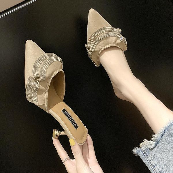 slippers autumn women daily 2021 summer flock pointed-toe ladies pumps rhinestone outdoor 7cm heel female party high heels, Black
slippers autumn women daily 2021 summer flock pointed-toe ladies pumps rhinestone outdoor 7cm heel female party high heels, Black