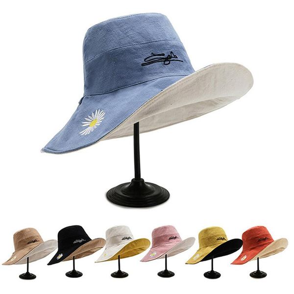wide brim hats daisies embroidered buckets hat women beach panama snapback fashion daisy sun cap summer, Blue;gray
wide brim hats daisies embroidered buckets hat women beach panama snapback fashion daisy sun cap summer, Blue;gray