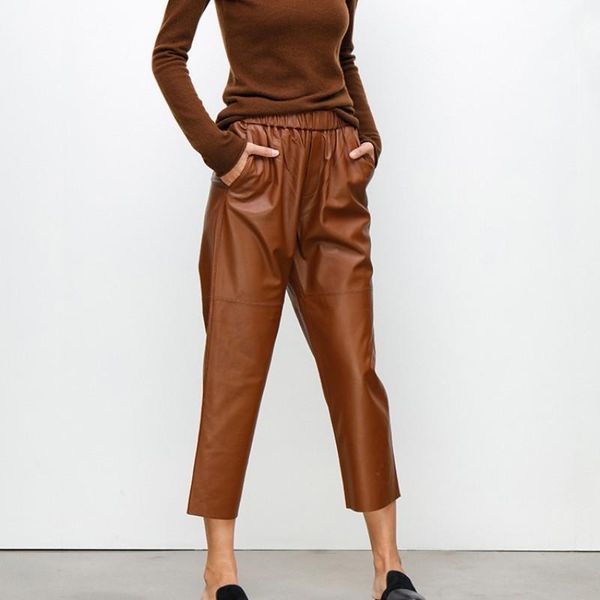 women's pants & capris fashion women luxury genuine trousers loose sheepskin female natural real leather wide leg harem streetwear, Black;white
women's pants & capris fashion women luxury genuine trousers loose sheepskin female natural real leather wide leg harem streetwear, Black;white