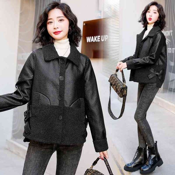 autumn and winter fashion in 2021 new style lamb wool cashmere thickened small man wearing leather coat on both sides women's trend, Black
autumn and winter fashion in 2021 new style lamb wool cashmere thickened small man wearing leather coat on both sides women's trend, Black