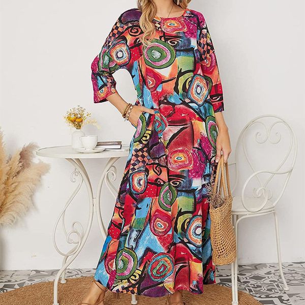 women's retro dress long sleeve casual loose oversized print women loose vintage maxi dresses linen printed autumn clothing, Black;gray
women's retro dress long sleeve casual loose oversized print women loose vintage maxi dresses linen printed autumn clothing, Black;gray