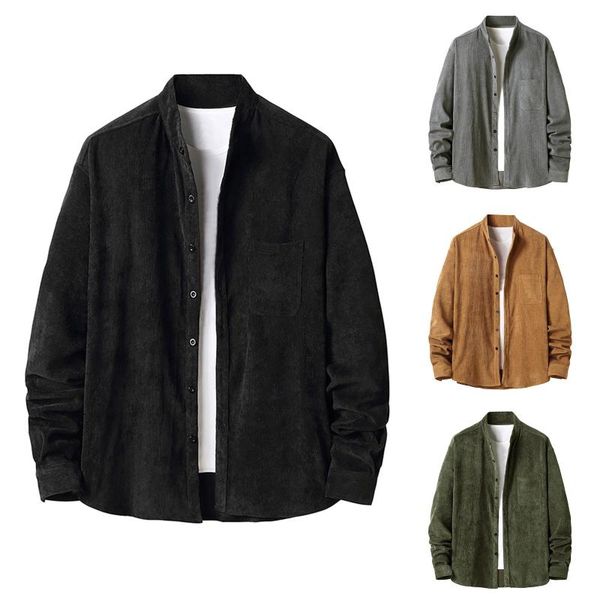 men's casual shirts thick corduroy shirt fall winter long sleeve coat solid korean baggy streetwear fashion oversize men clothing, White;black
men's casual shirts thick corduroy shirt fall winter long sleeve coat solid korean baggy streetwear fashion oversize men clothing, White;black