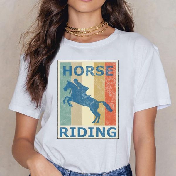 women's t-shirt t shirt women retro vintage style harness racing equitation maternity casual black short female, White
women's t-shirt t shirt women retro vintage style harness racing equitation maternity casual black short female, White