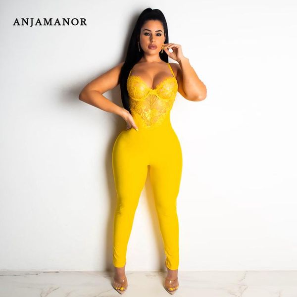 women's jumpsuits & rompers anjamanor sleeveless bodycon jumpsuit women yellow blue romper lace tank summer club one piece outfit d, Black;white
women's jumpsuits & rompers anjamanor sleeveless bodycon jumpsuit women yellow blue romper lace tank summer club one piece outfit d, Black;white