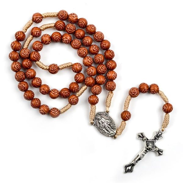 pendant necklaces handmade plastic rose shape beads cross rosary necklace fashion catholic jewelry accessories present for unisex, Silver
pendant necklaces handmade plastic rose shape beads cross rosary necklace fashion catholic jewelry accessories present for unisex, Silver
