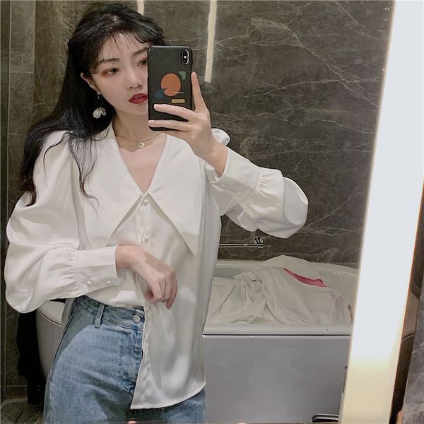 women's blouses & shirts long puff sleeve sweet blouse spring arrivals gray white turn-down collar satin and mhsb
women's blouses & shirts long puff sleeve sweet blouse spring arrivals gray white turn-down collar satin and mhsb