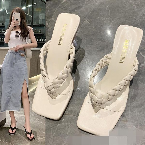 slippers square toe women summer shoes heeled mules low rubber flip flops pantofle slides fashion big size high hawaiian 2021, Black
slippers square toe women summer shoes heeled mules low rubber flip flops pantofle slides fashion big size high hawaiian 2021, Black