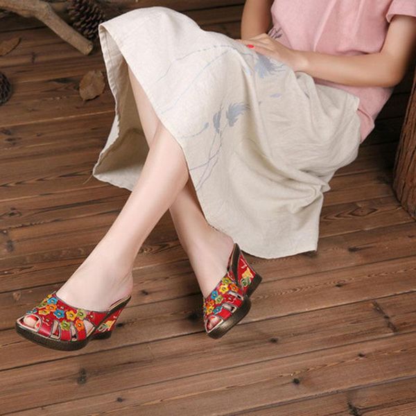 slippers 2021 female sandals national wind leather wedge comfortable breathable, Black
slippers 2021 female sandals national wind leather wedge comfortable breathable, Black