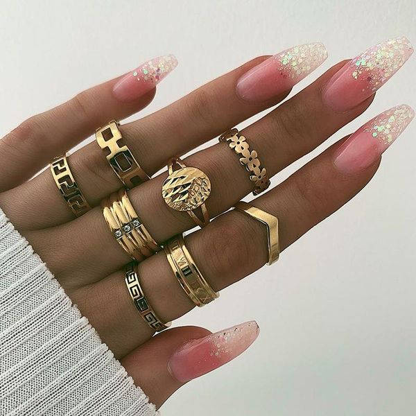 cluster rings in europe and america with simple geometric hollow flower petal ring set 8 piece for female 48 hours delivery, Golden;silver
cluster rings in europe and america with simple geometric hollow flower petal ring set 8 piece for female 48 hours delivery, Golden;silver