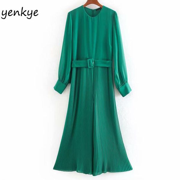 women's jumpsuits & rompers vintage green pleated jumpsuit women long sleeve round neck with belt overalls chiffon romper ccwm9545, Black;white
women's jumpsuits & rompers vintage green pleated jumpsuit women long sleeve round neck with belt overalls chiffon romper ccwm9545, Black;white